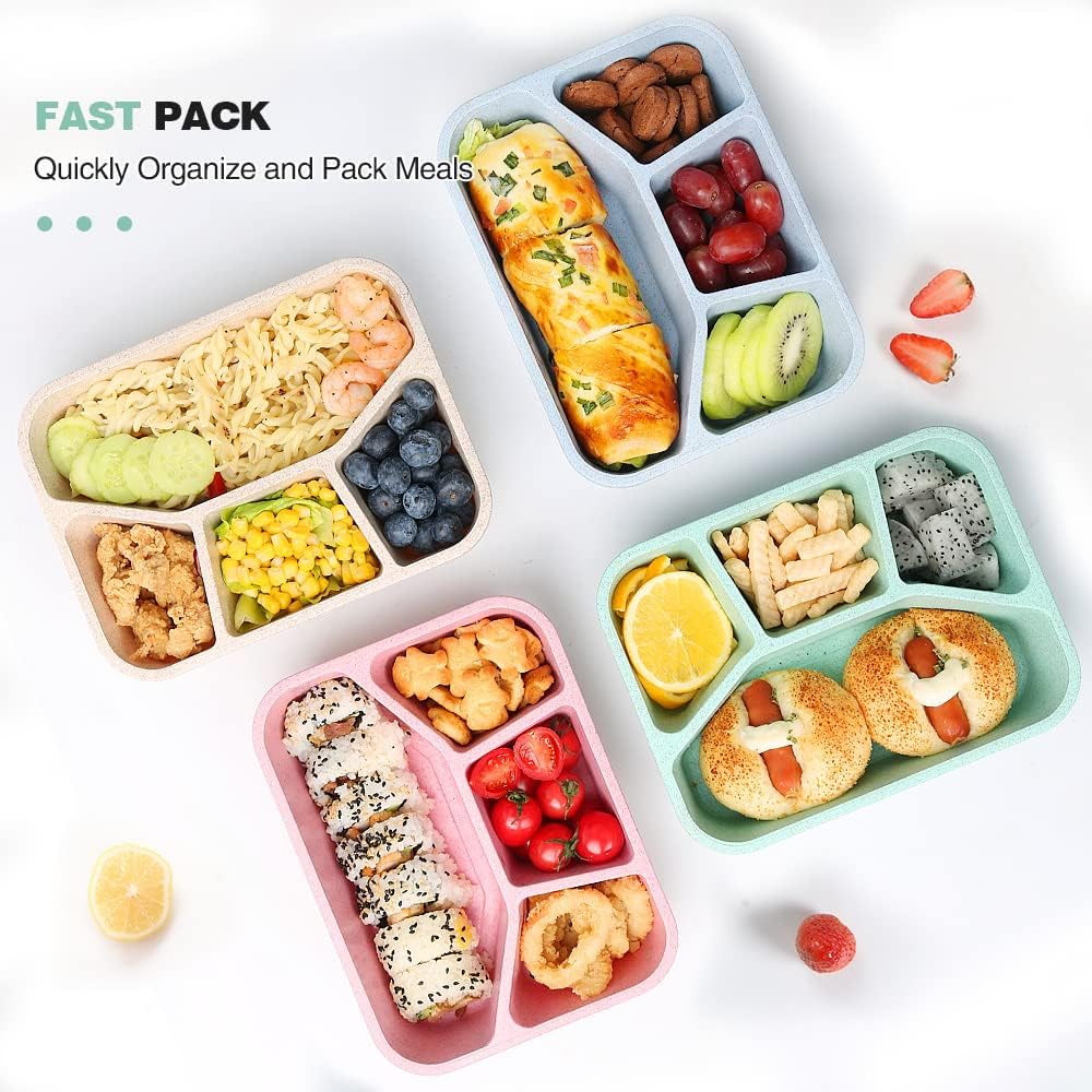 BentoBox – Ensemble de 4 Boîtes à Collations avec Compartiments