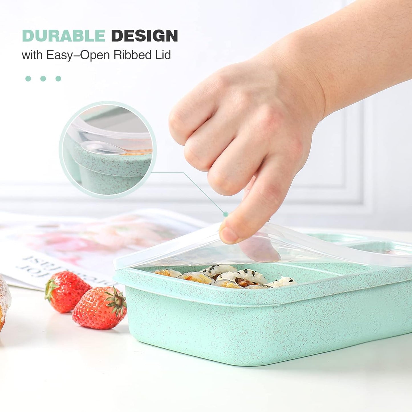 BentoBox – Ensemble de 4 Boîtes à Collations avec Compartiments