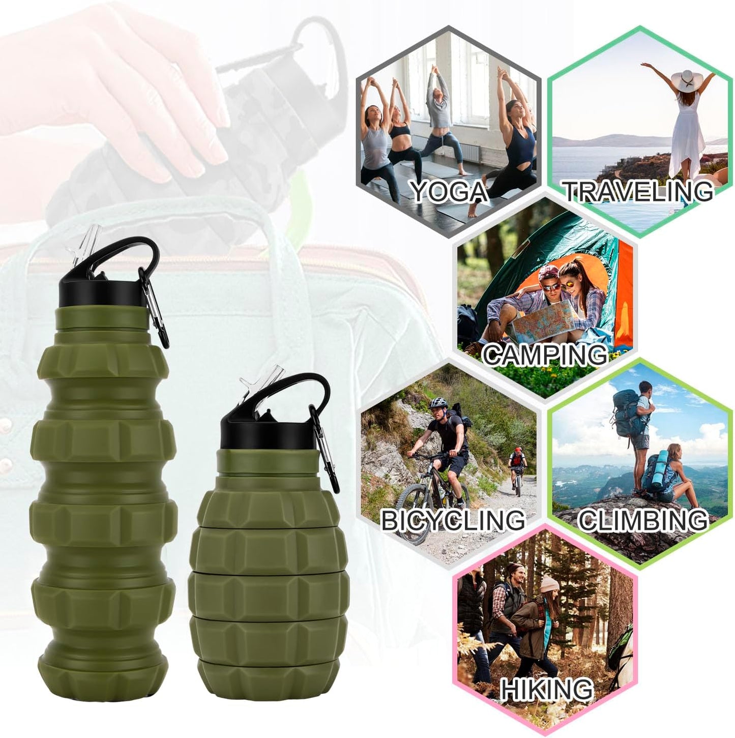 FlexiBottle - Gobelet de voyage pliable durable 575 ML