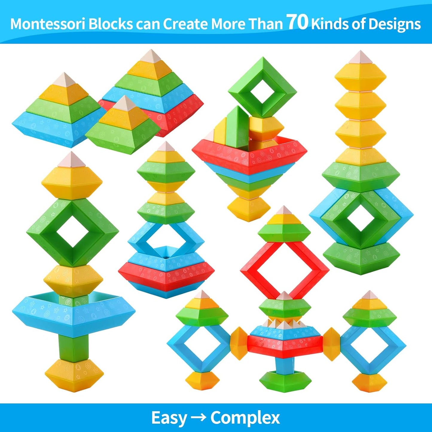 Blocs Montessori Multifonctionnels - Stimulez la Créativité pour les Enfants