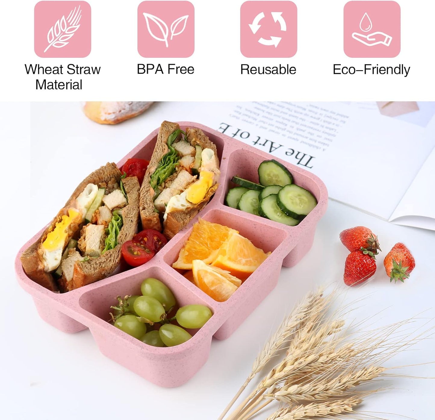 BentoBox – Ensemble de 4 Boîtes à Collations avec Compartiments