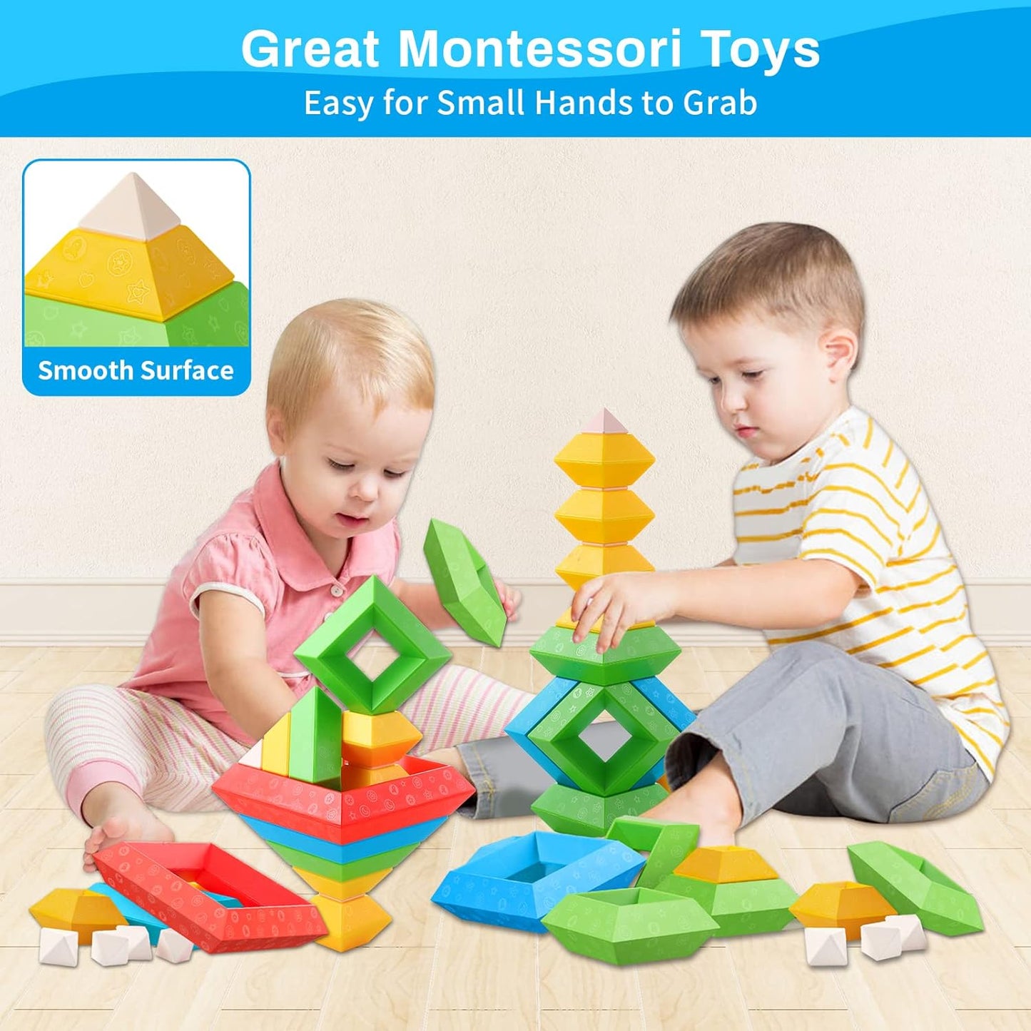 Blocs Montessori Multifonctionnels - Stimulez la Créativité pour les Enfants