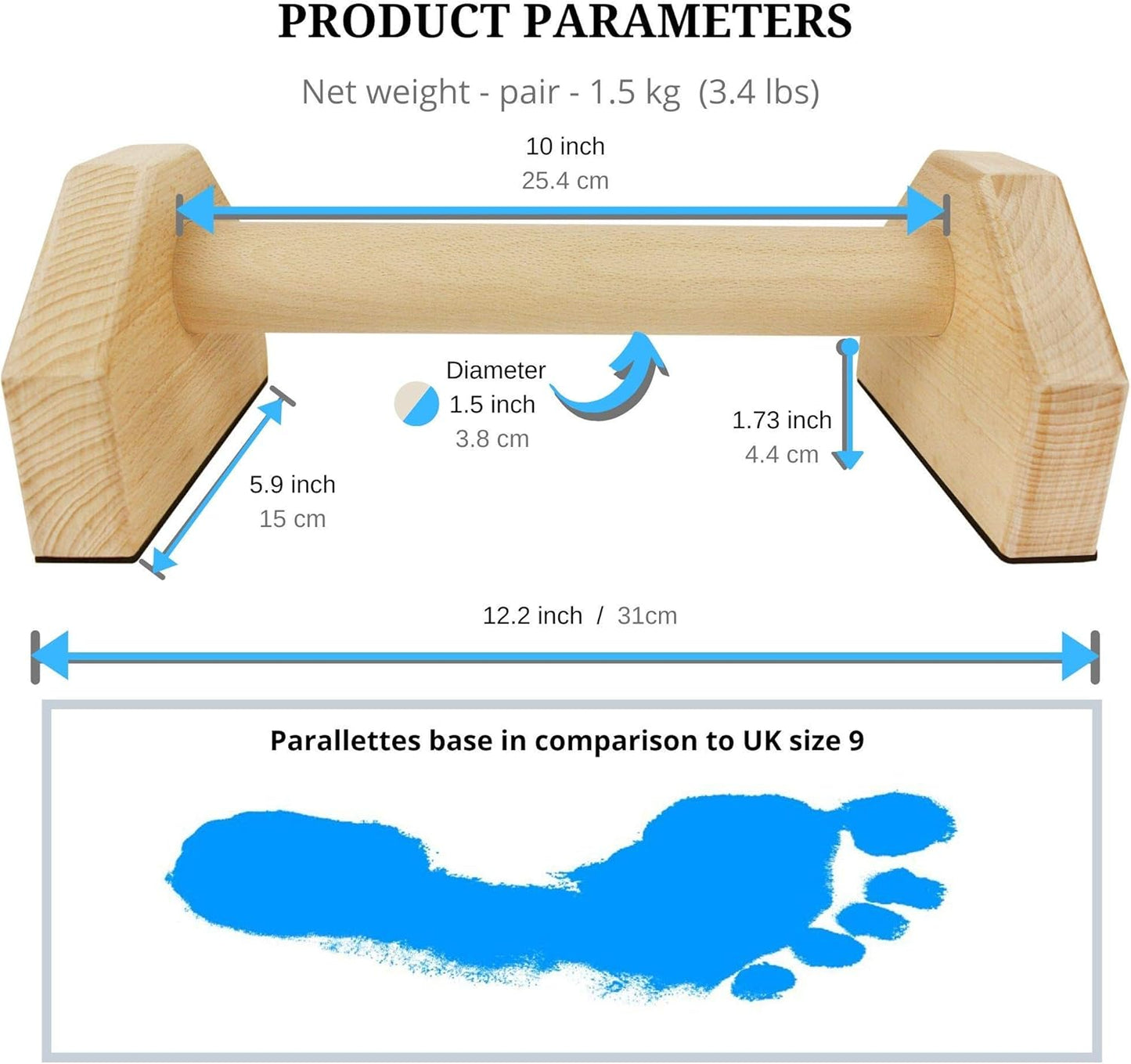 Calisthenics PowerBars – Supports de pompes en bois robustes