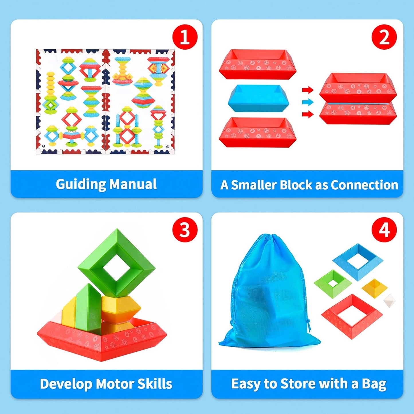 Blocs Montessori Multifonctionnels - Stimulez la Créativité pour les Enfants