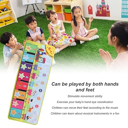 Tapis de danse musical multifonctionnel pour tout-petits - Clavier piano interactif avec sons d'animaux, cadeau éducatif pour enfants, amusement portable !