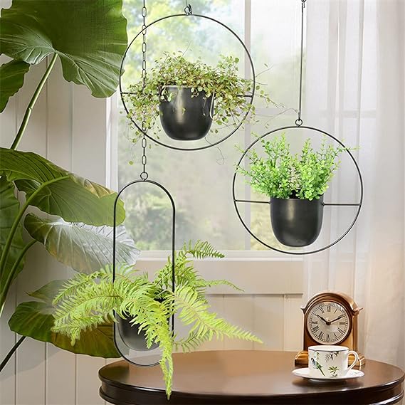 Hanging Flower Pot Floroux in Metal | Modern Plant Container | Indoor & Outdoor Decor | Space Saver & Stylish