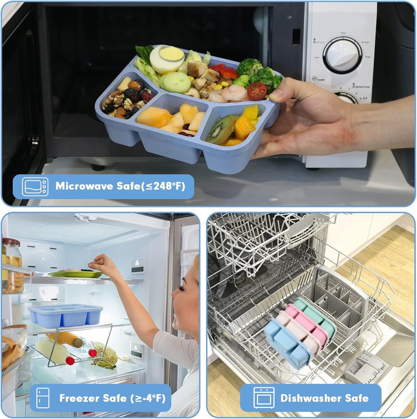 BentoBox – Ensemble de 4 Boîtes à Collations avec Compartiments