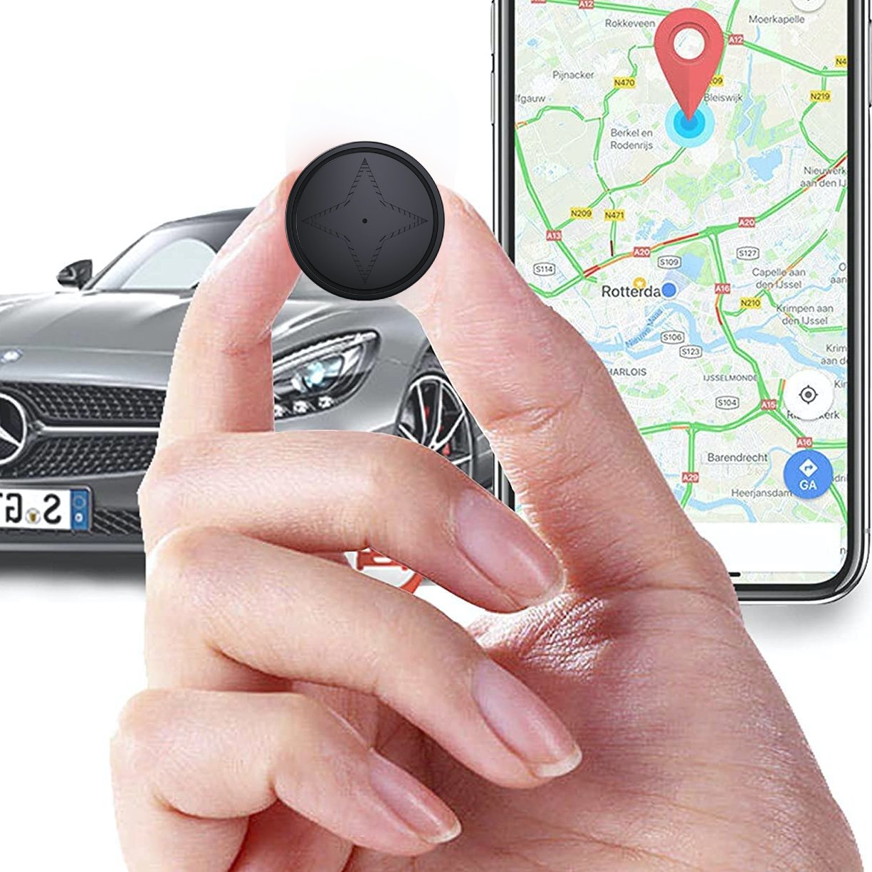 Traceur GPS magnétique pour voitures - Traceur de véhicule en temps réel avec réduction du bruit et longue durée de vie de la batterie, idéal pour la gestion de flotte et les solutions antivol