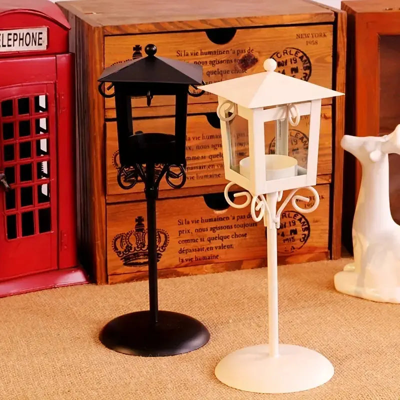 ÉclatRétro - Porte-Bougie en Métal Élégant avec Design Pavillon