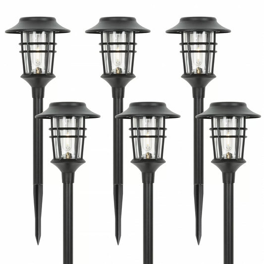 Floroux Torches de jardin solaires | Éclairage extérieur LED | Ensemble de 6 pièces | Résistant aux intempéries | Durable & Décoratif