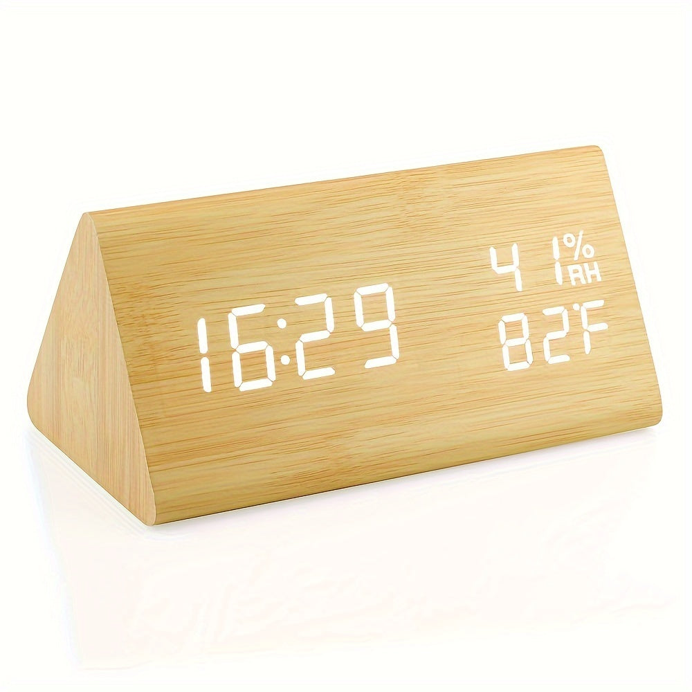 NatureClock – Réveil en Bois Élégant avec Affichage Climatique