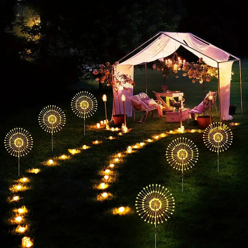 Floroux | Éclairage de jardin de feu d'artifice élégant et moderne