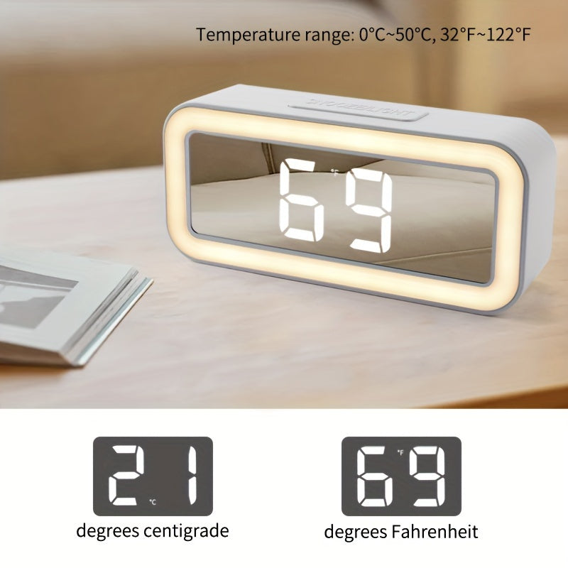 MirrorTime Réveil - Horloge miroir numérique élégante