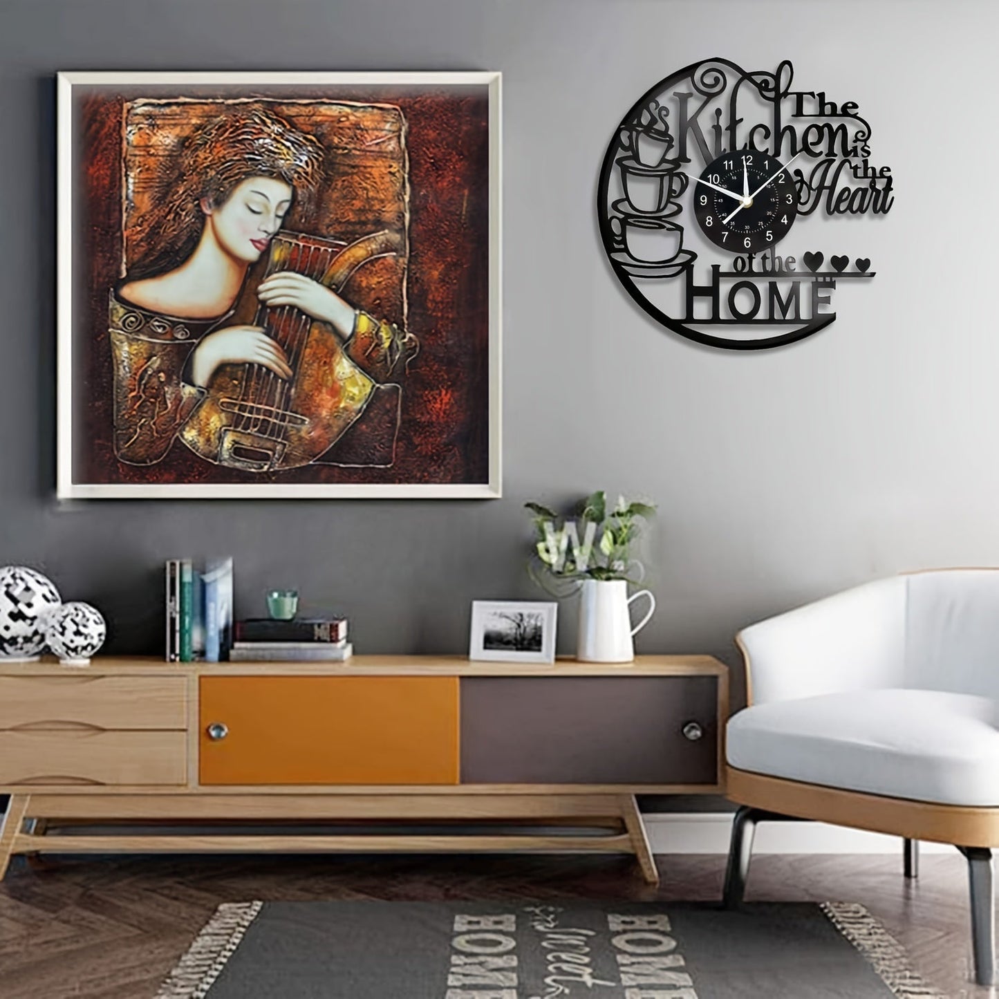 Horloge murale Floroux - Horloge silencieuse pour salon, chambre et cuisine