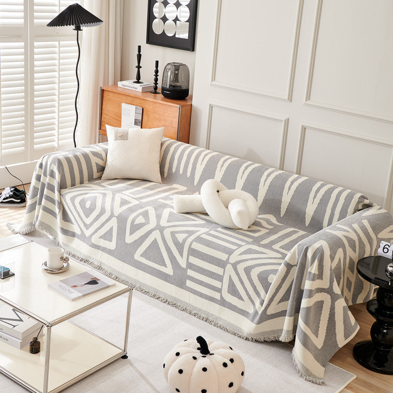 Housse de canapé/sofa style bohème géométrique