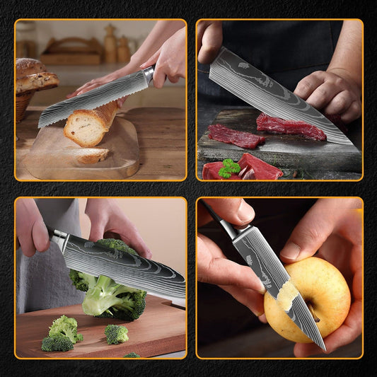 CulinaryMaster - Set de 7 Couteaux Japonais de Luxe