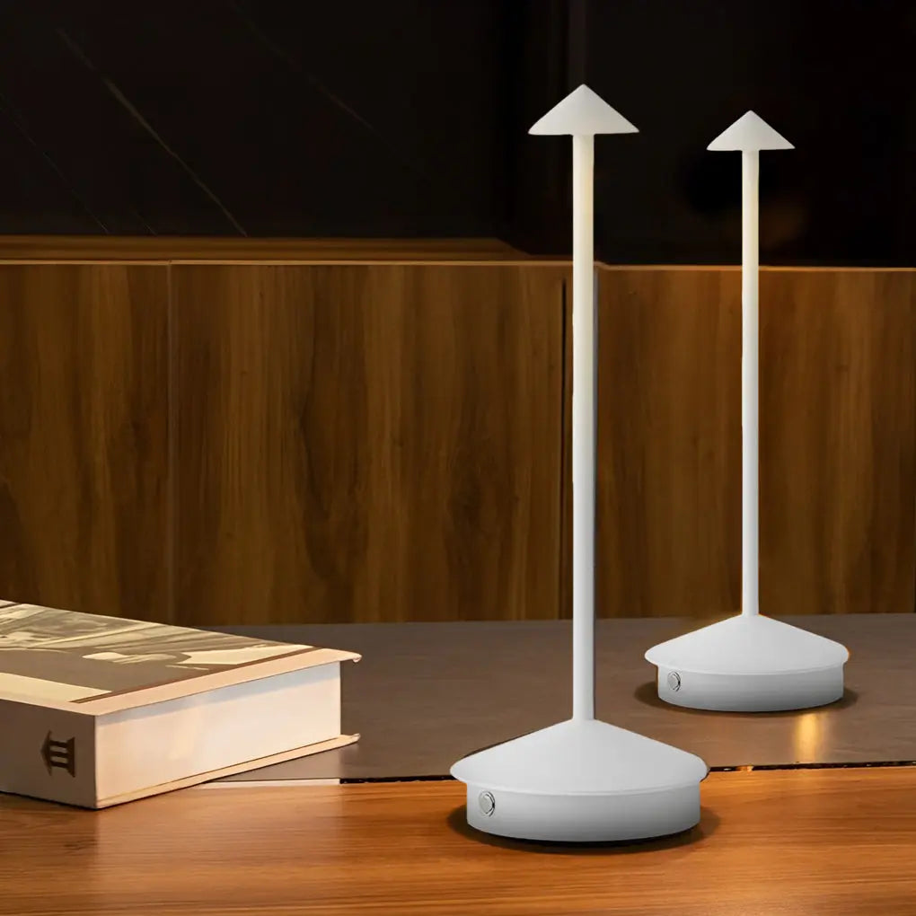LumiGlow - Lampe de table à toucher USB en forme de champignon triangulaire avec dimmable à 3 niveaux