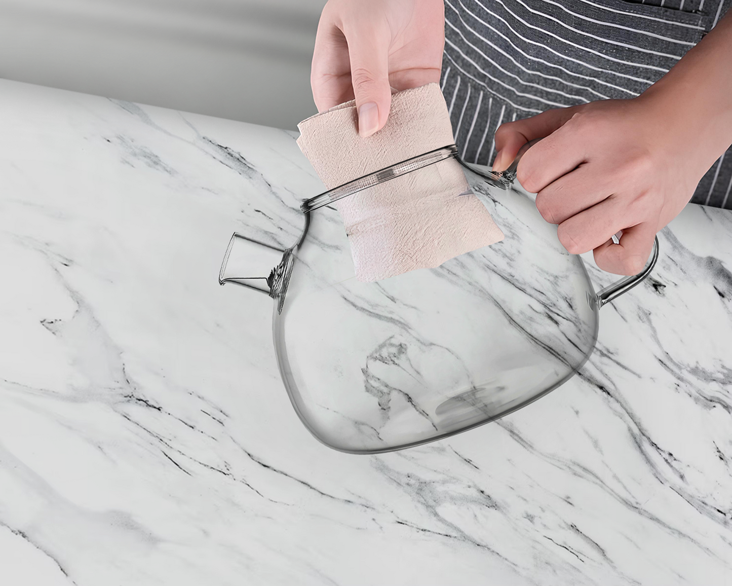 TeaFusion - Théière élégante avec filtre et support de chauffage