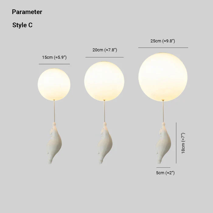 Lampe de plafond pour enfants avec ours et ballon - CloudBear