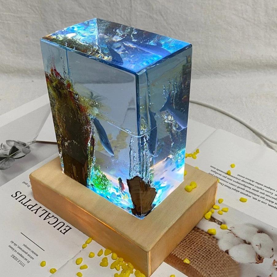 Floroux - Magnifique lampe de table Océan en résine pour votre maison