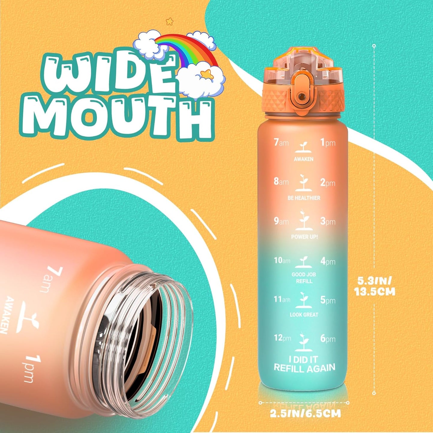 EcoFlow - Bouteille d'eau Tritan réutilisable avec paille
