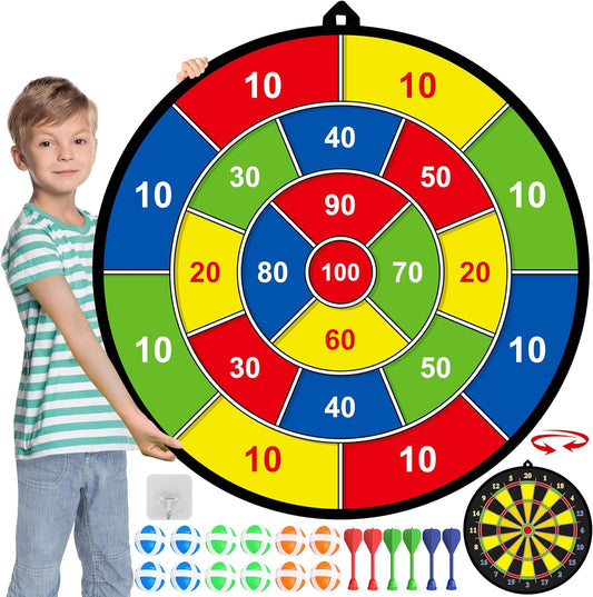 Grand tableau de fléchettes double face pour enfants – Jouez, apprenez et détendez-vous