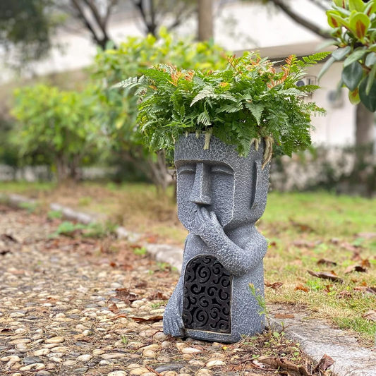 Floroux | Lampes de jardin Moai solaires