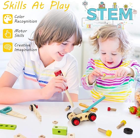 Set d'outils en bois - Découvrez un plaisir de jeu créatif pour les enfants