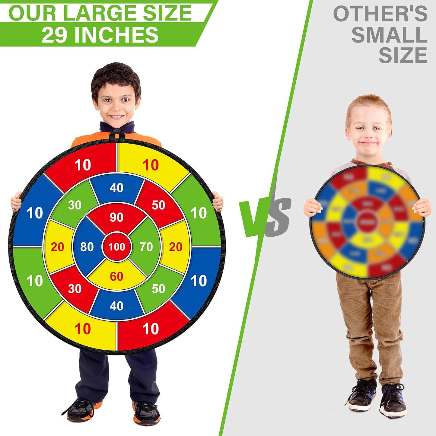 Grand tableau de fléchettes double face pour enfants – Jouez, apprenez et détendez-vous