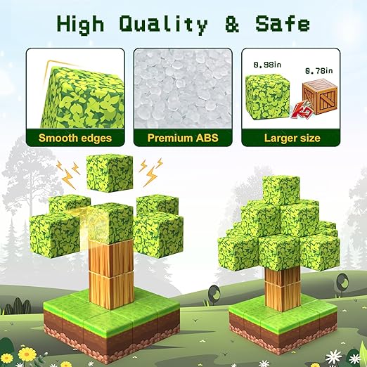 Ensemble de blocs de construction magnétiques pour enfants - Cubes sensoriels STEM Montessori pour tout-petits, cadeau éducatif pour garçons et filles