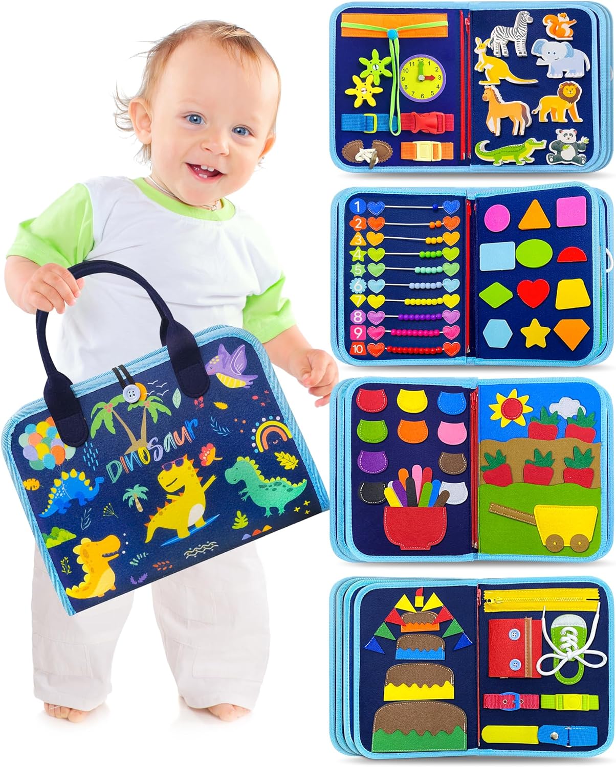Tableau de jeu interactif bleu pour enfants - Apprentissage amusant pour les petits