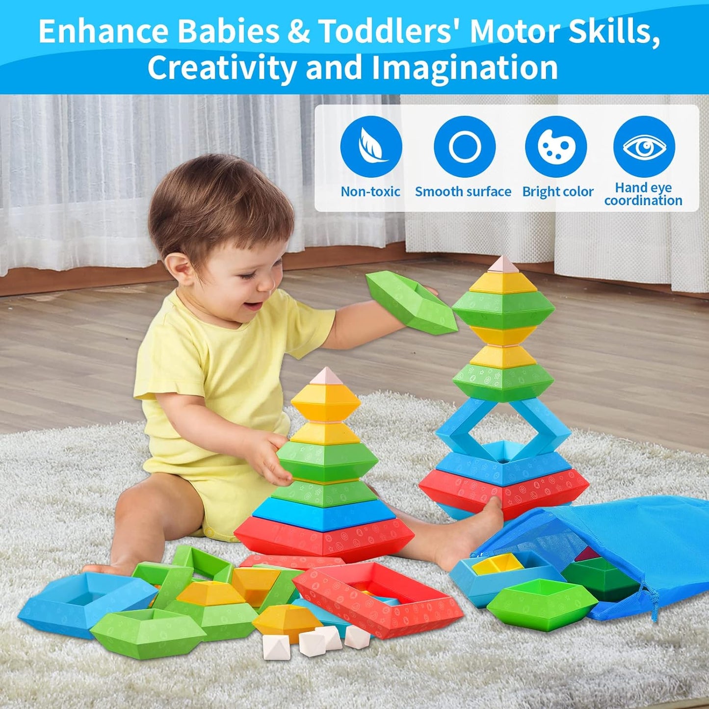 Blocs Montessori Multifonctionnels - Stimulez la Créativité pour les Enfants