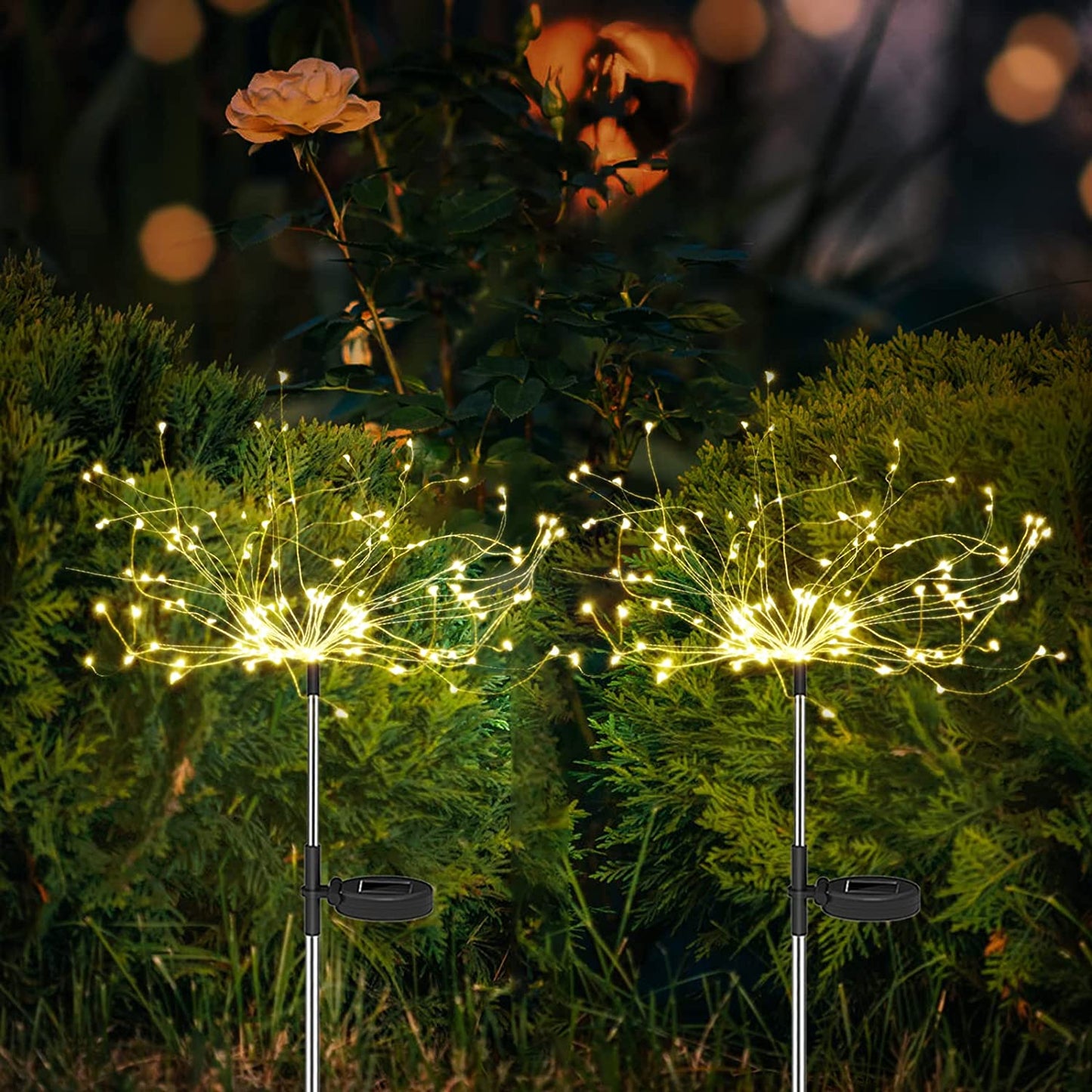 Floroux Pièce Lampes de jardin solaires d'extérieur Firework