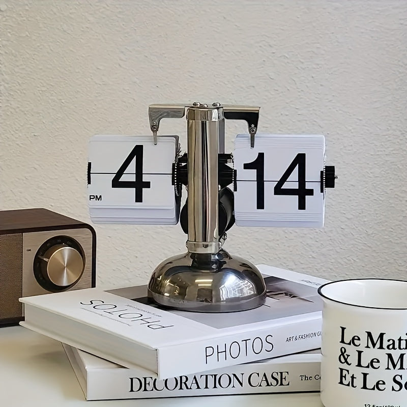 Clocteck Horloge à Retour Automatique - Horloge de Bureau Rétro pour Décoration de Maison et de Bureau