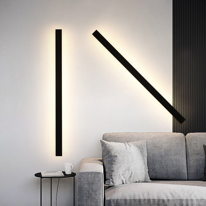 Edge – Appliques murales LED au design moderne en métal noir pour jardin et couloir