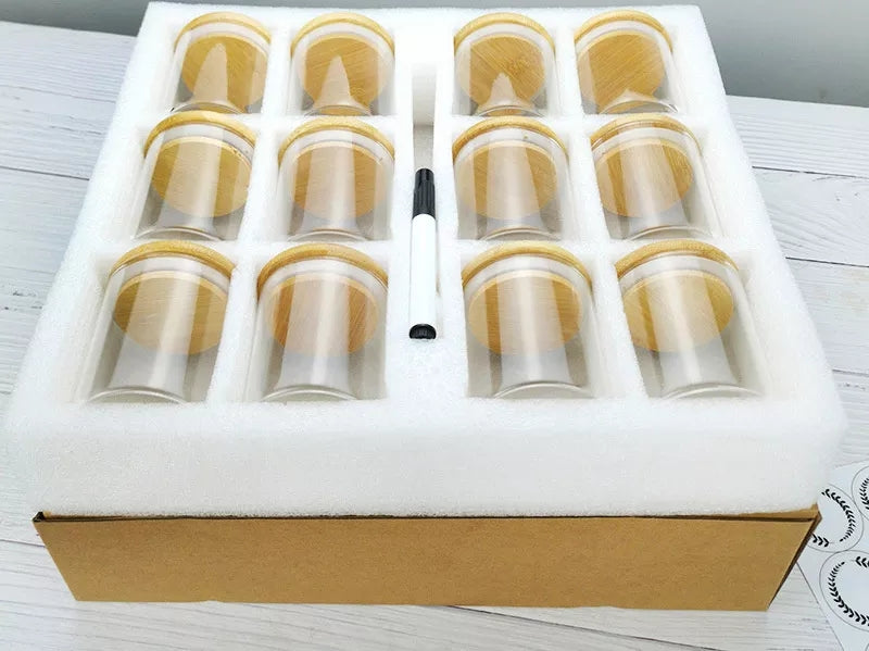 Ensemble de bocaux à épices en verre