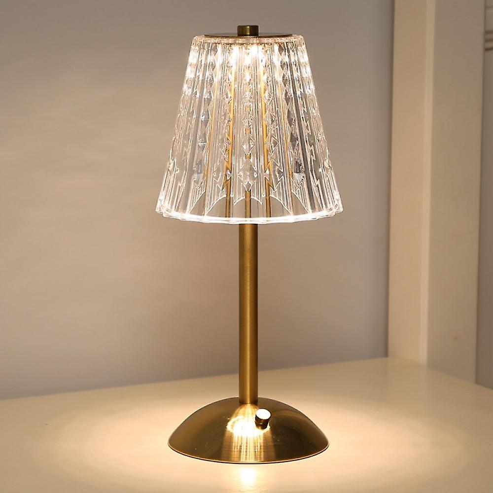 Alise - Lampe de table rechargeable en cristal doré