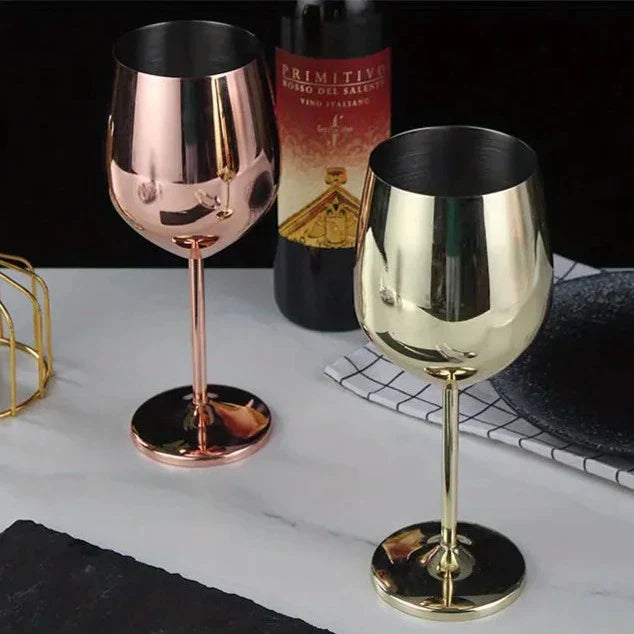 Verre à vin en acier inoxydable teinté miroir