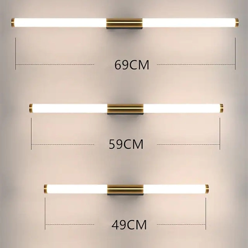 Applique murale LED linéaire moderne simple Leigh en métal doré blanc pour chambre