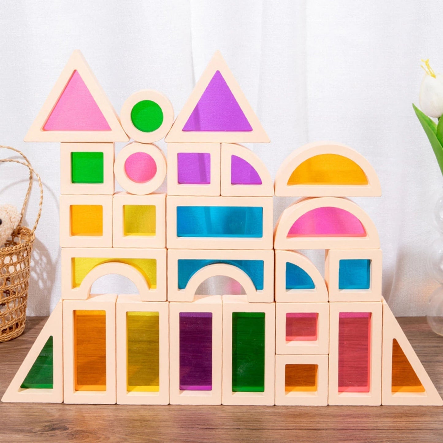 CreativeBlocks – Blocs de jeu en bois colorés pour enfants