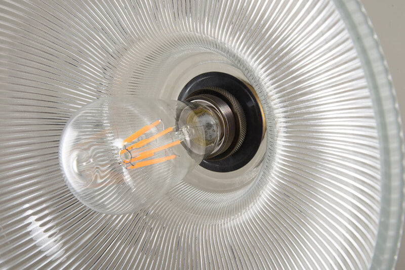 Floroux Suspension | Verre rayé | 1-flamme | Design vintage pour un éclairage élégant