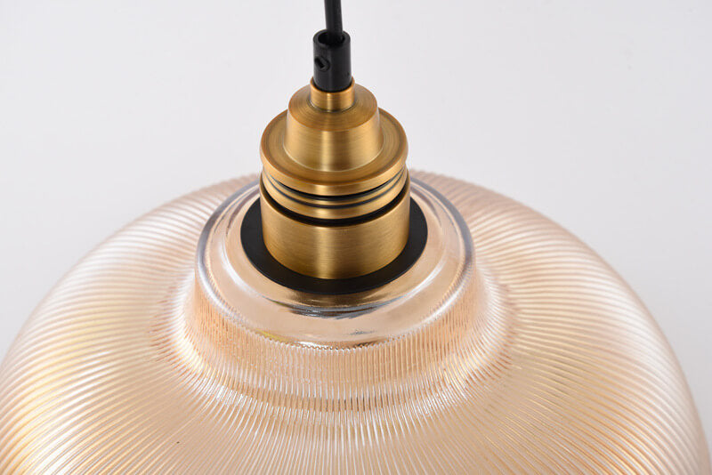 Floroux Suspension | Verre rayé | 1-flamme | Design vintage pour un éclairage élégant