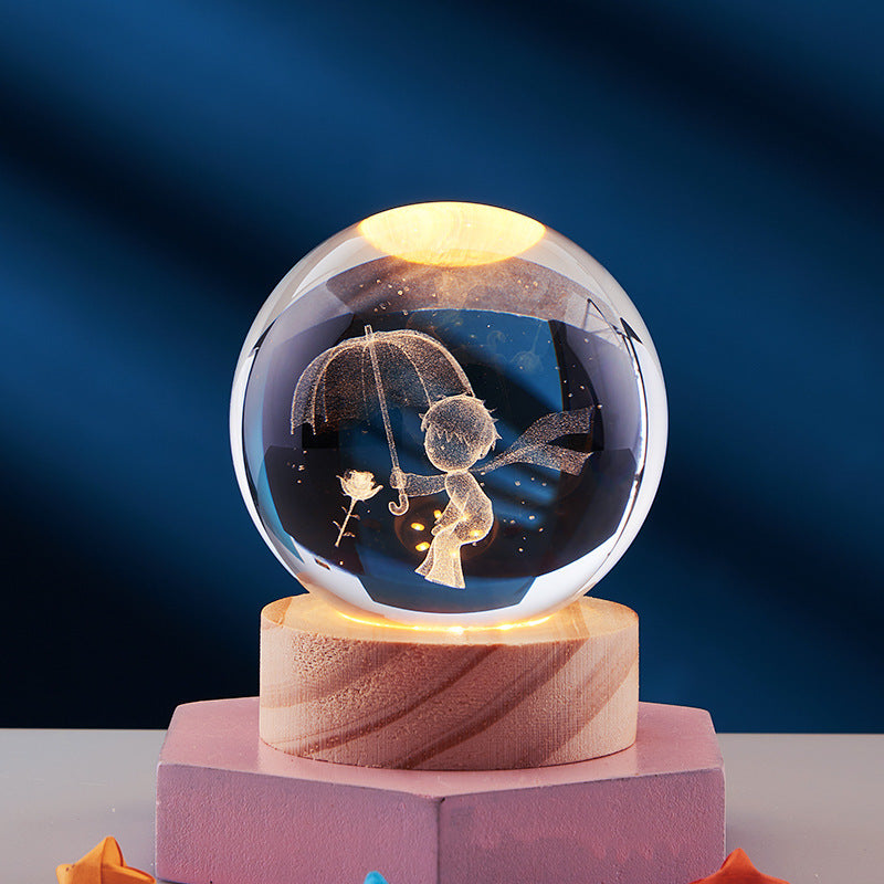 Lampe de Nuit en Cristal 3D - Lampe de Nuit en Cristal avec Effet 3D Magique