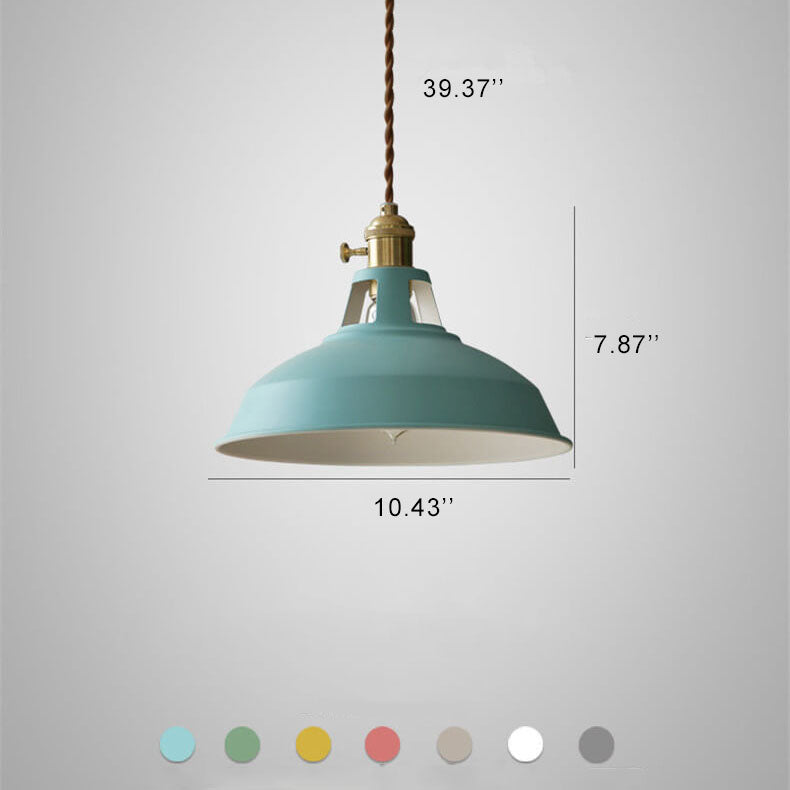 Floroux Industrial Pendant Light | Colorful Barn Shade Pendant | 1 Light for Kitchen & Dining Room