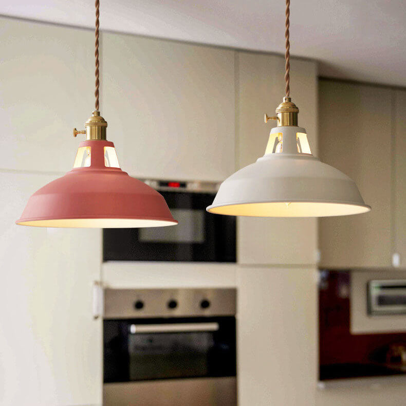 Floroux Industrial Pendant Light | Colorful Barn Shade Pendant | 1 Light for Kitchen & Dining Room