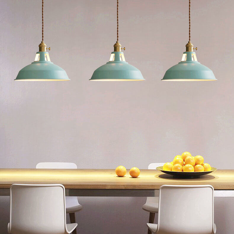 Floroux Industrial Pendant Light | Colorful Barn Shade Pendant | 1 Light for Kitchen & Dining Room