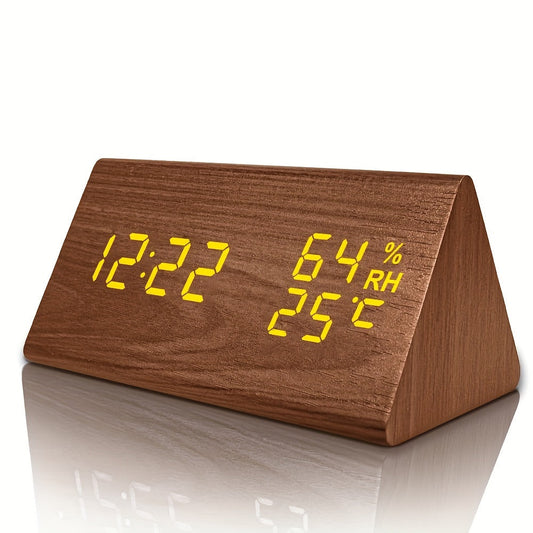 NatureClock – Réveil en Bois Élégant avec Affichage Climatique