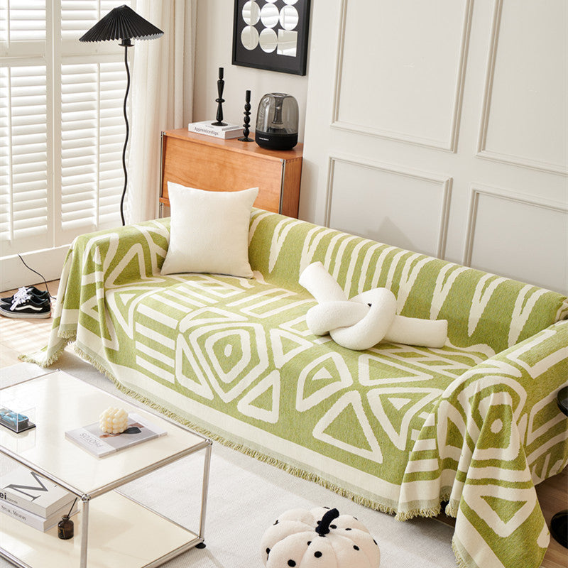 Housse de canapé/sofa style bohème géométrique