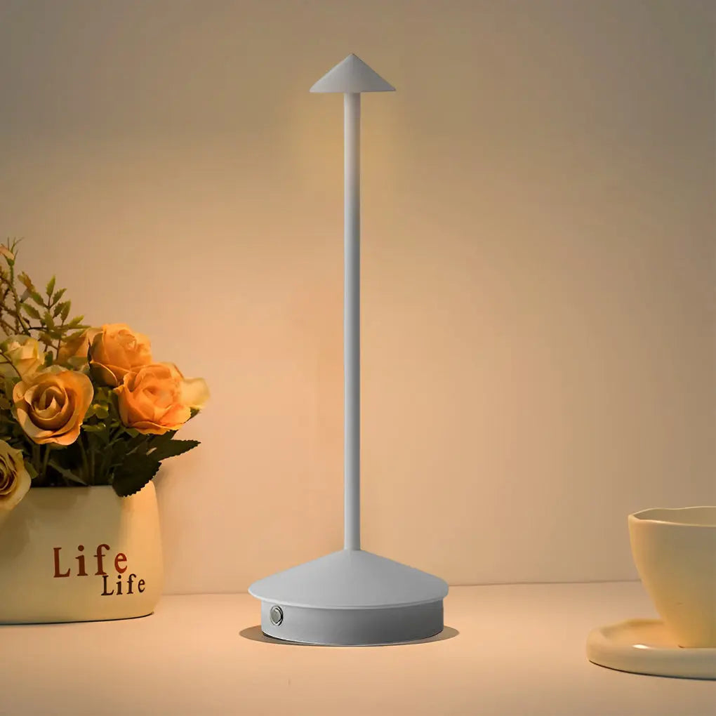 LumiGlow - Lampe de table à toucher USB en forme de champignon triangulaire avec dimmable à 3 niveaux