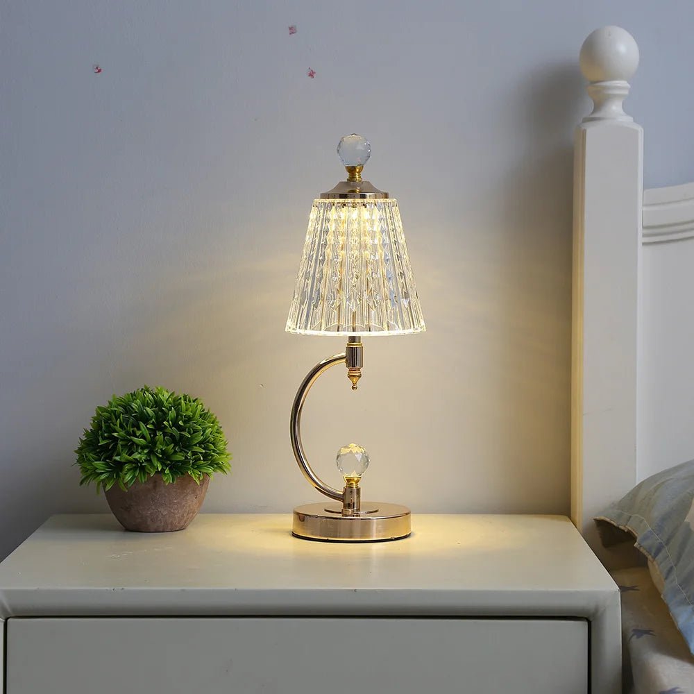 Lampe de table en cristal doré Floroux